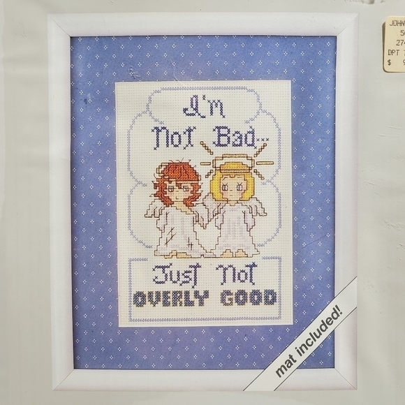 Vintage counted cross stitch Im not Bad Just not Overly Good new unopened - Picture 3 of 4